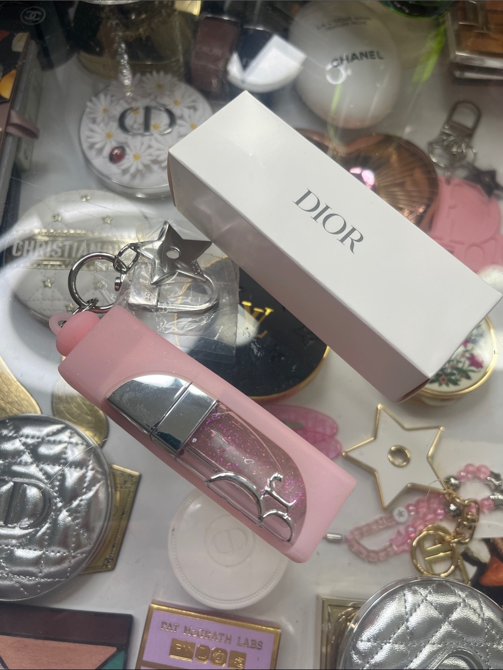 BNIB Dior lip oil holder keychain
